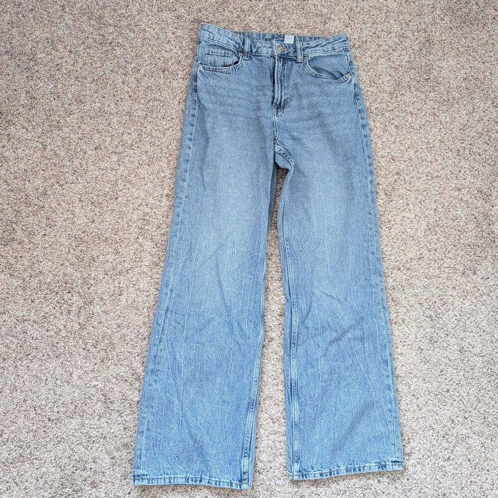 H&M Divided High Waist Wide Leg Jeans 6 90s Y2k Coastal Grunge 100% Cotton